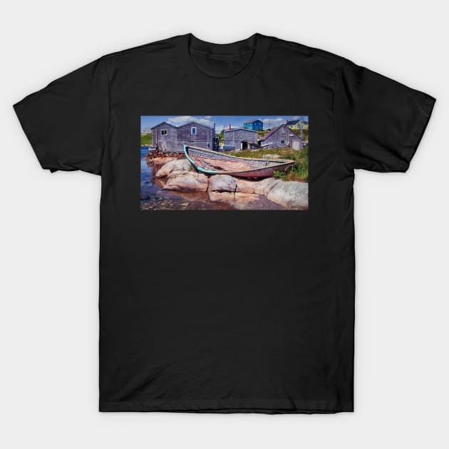 Old Fishing Boat in Peggys Cove T-Shirt by kenmo